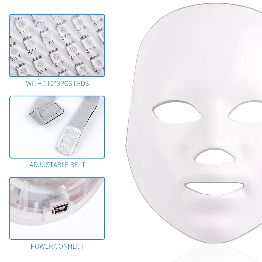 7 Colors Photon Light Therapy Facial And Neck Mask Korean Led Photodynamic Beauty Treatment Anti Aging And Skin Rejuvenating