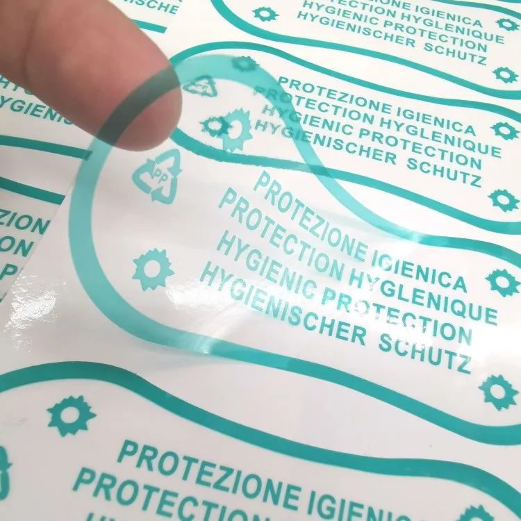 Custom Biodegradable Self Adhesive Vinyl Clear Bikini Underwear Swimwear Hygiene Protection Stickers