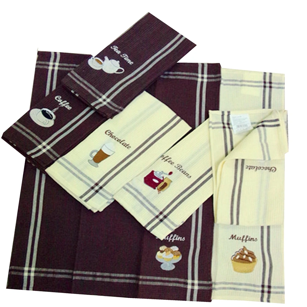 High quality Chef Embroidered Kitchen Absorbent Kitchen  Flour Sack tea Towel Dish Cloth