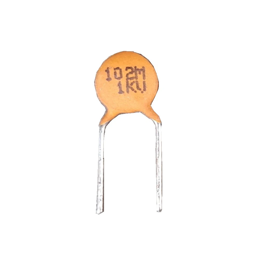 Bulk Packing Yellow Colour Ceramic Disc Capacitor 102M 1KV Suitable For High Voltage Bypass And Coupling Circuits