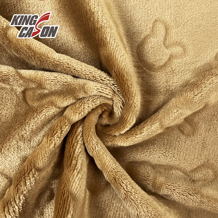 Kingcason Factory Direct Anti-pilling Cutting Rabbit Brown Bunny Head Pattern Design Flannel Fleece Fabrics For Peruvian Market