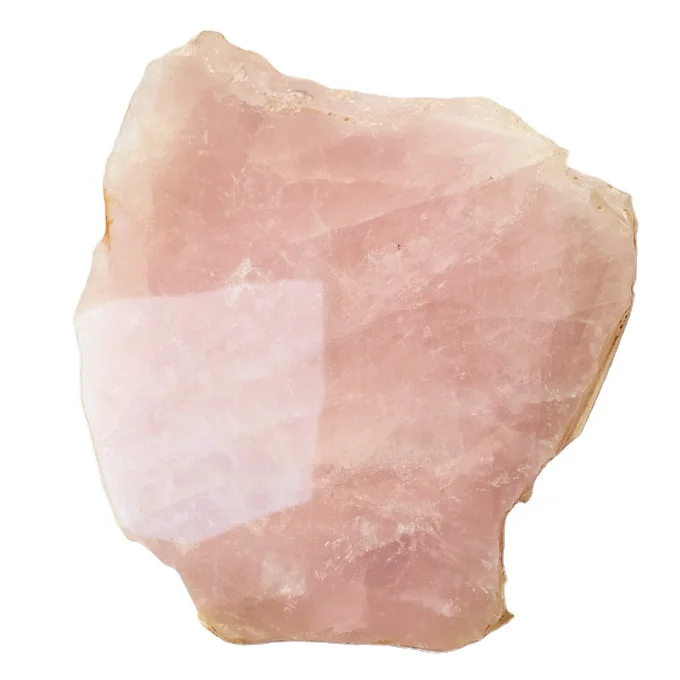 Rough Crystal Slab Mineral Natural Pink Rose Crystal Quartz Slice For Sale