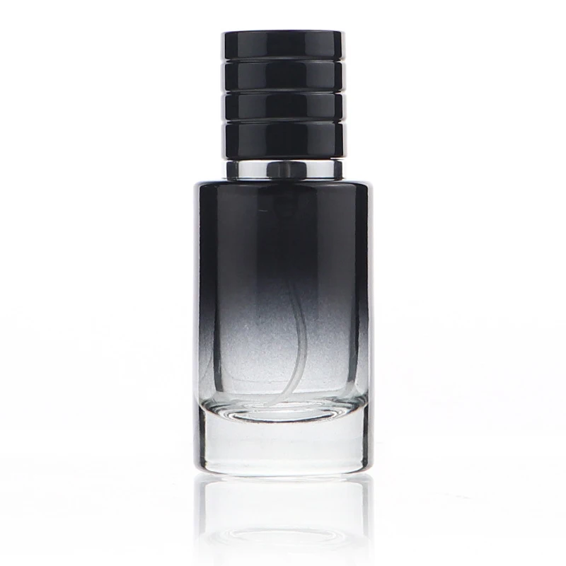 Empty 1 oz luxury refillable glass toner serum spray perfume bottle black 30ml perfume bottles