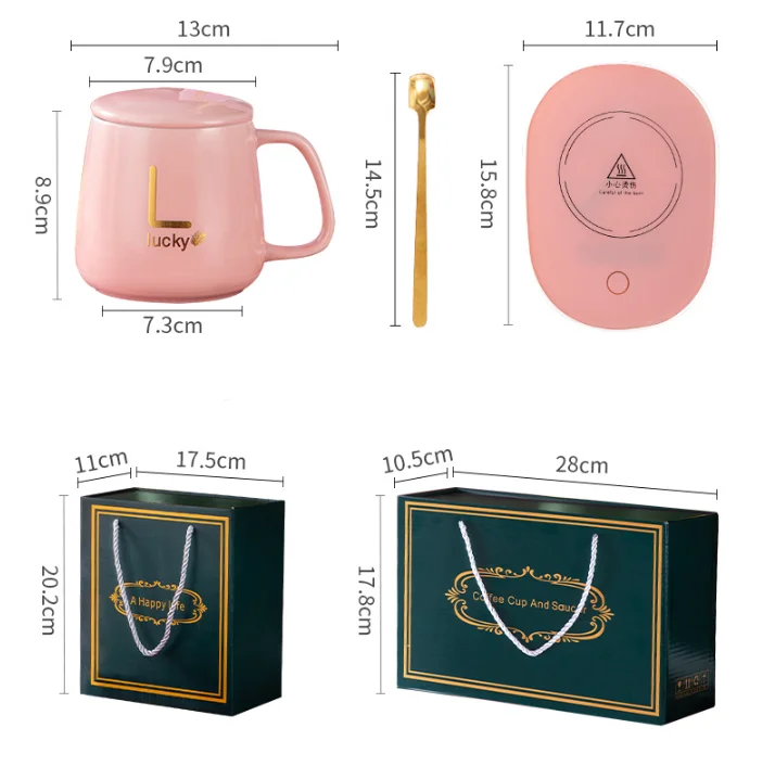Hot Sale cup warmer 55 degree ceramic mug with thermostat Milk Coffee Mug Warmer with Custom Logo Best Gifts for Women
