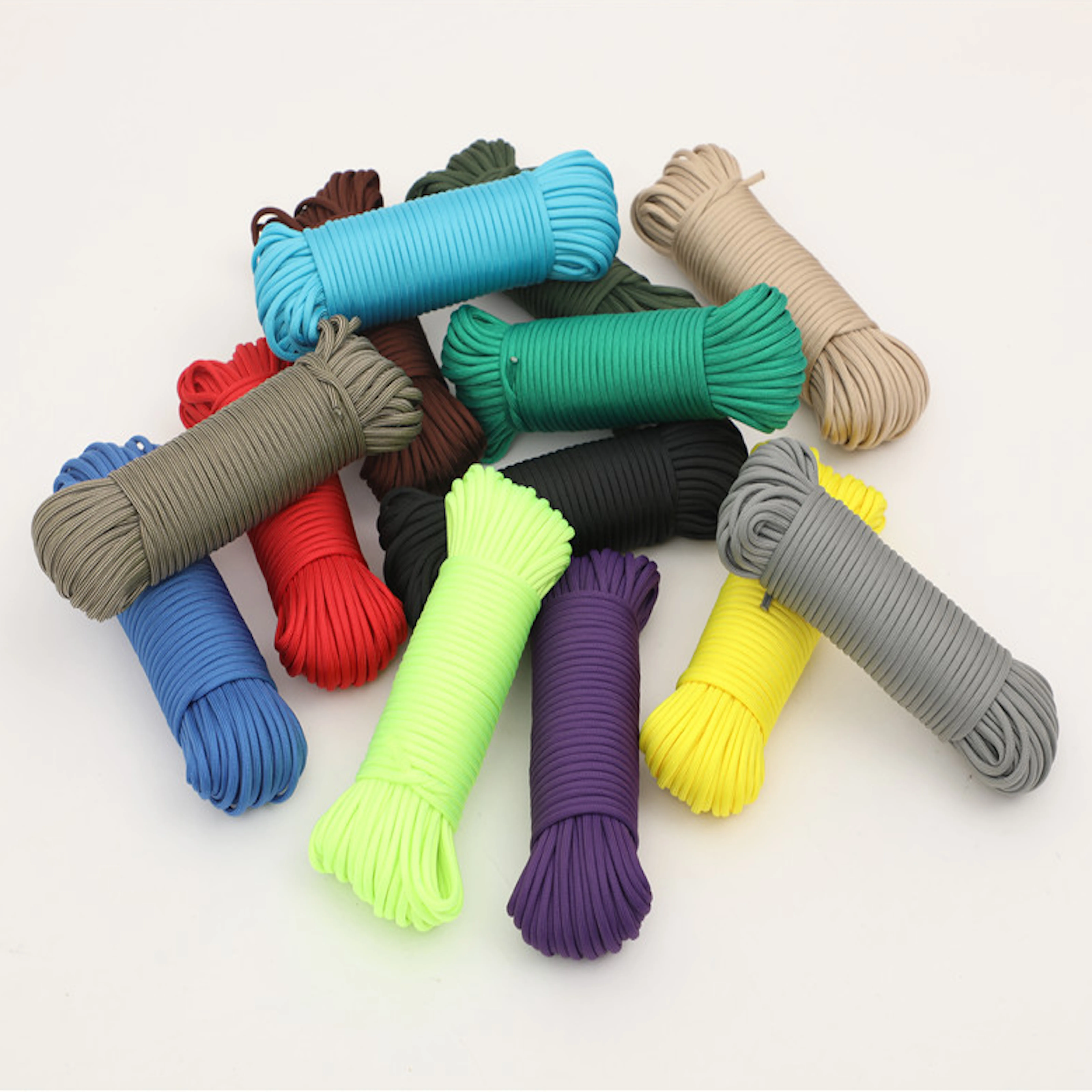Multiple Colors Paracord 550 650 750 Polyester Multi Strands Core Paracord Rope Camping Survival Parachute Cord