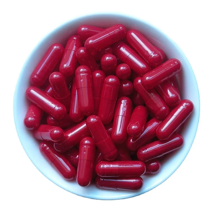 HPMC Vegetable Gelatin Empty Round Capsule yellow red white orange