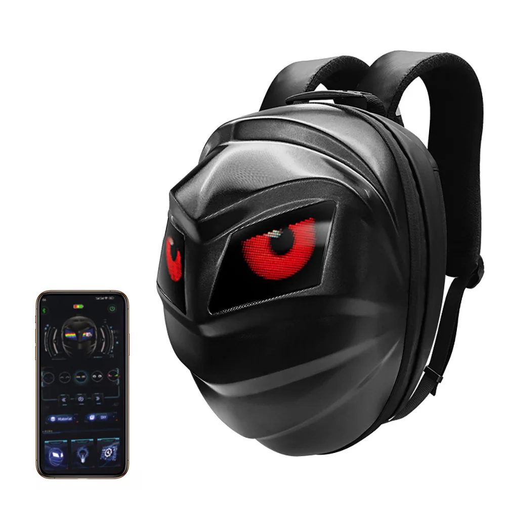 Crelander Black Knight bag  LED Backpack Motorcycle Backpack Display Waterproof Helmet Bag