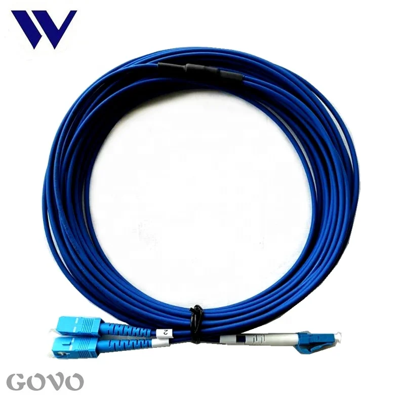 GOVO Armored Patch cord Duplex Mini Armored Fiber Optic Patchcord 10M