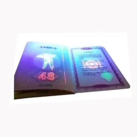 UV invisible hot stamping hologram security paper printing micro text certificate
