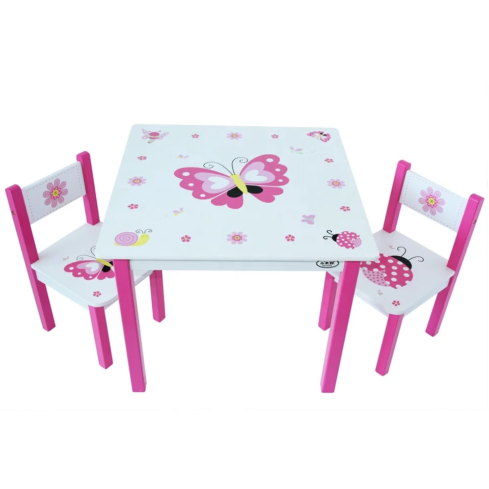 Pink Butterfly Learning and Playing Device for Kids One Table Two