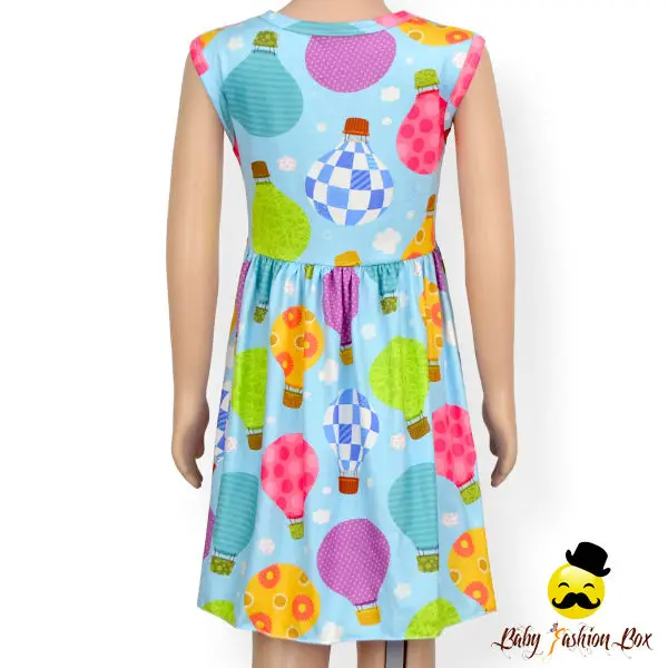 Yihong  Baby Girls Printed Hot Air Balloon Sleeveless Children Frock Design For 0 to 6 Years Old Girls