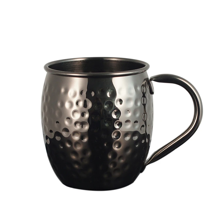 Черная 500 мл 100% чистая металлическая нержавеющая сталь молоток точечный Коктейль Кофе Чай пивная чашка медная Московская мюлевая кружка