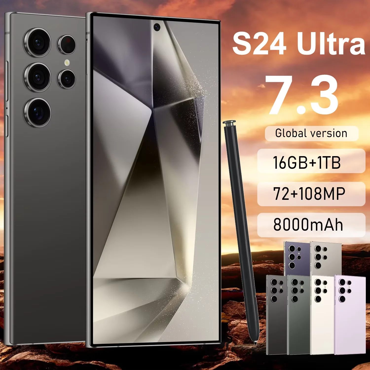 2024 New Arrival sumsung S24 Ultra Phone Version Mobile 16GB+1TB Android 12 Cellphones Unlocked Smartphone