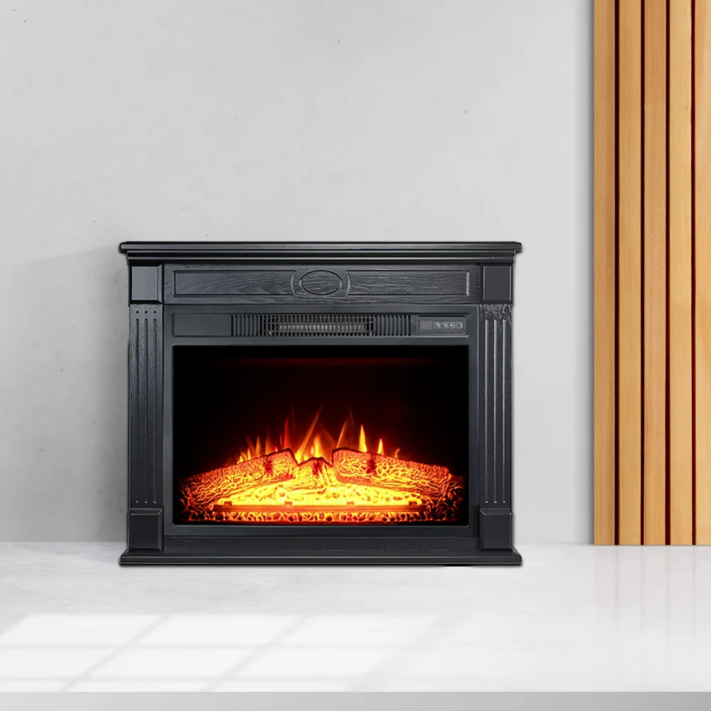 1500W Wall Mounted Log Flame Effect Electric Decorative Fixed Fireplace Heater