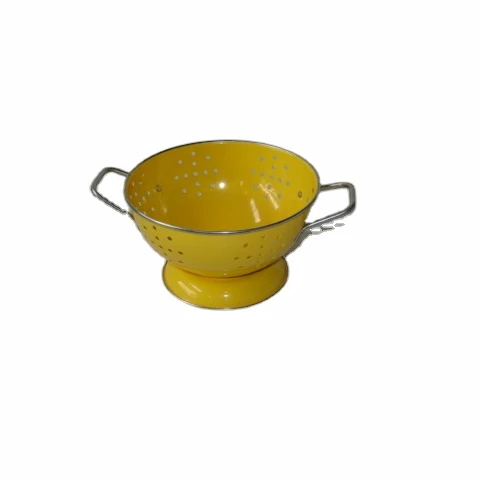Wholesale assurance metal enamel coating customized kitchen storage colander metal stand canister set