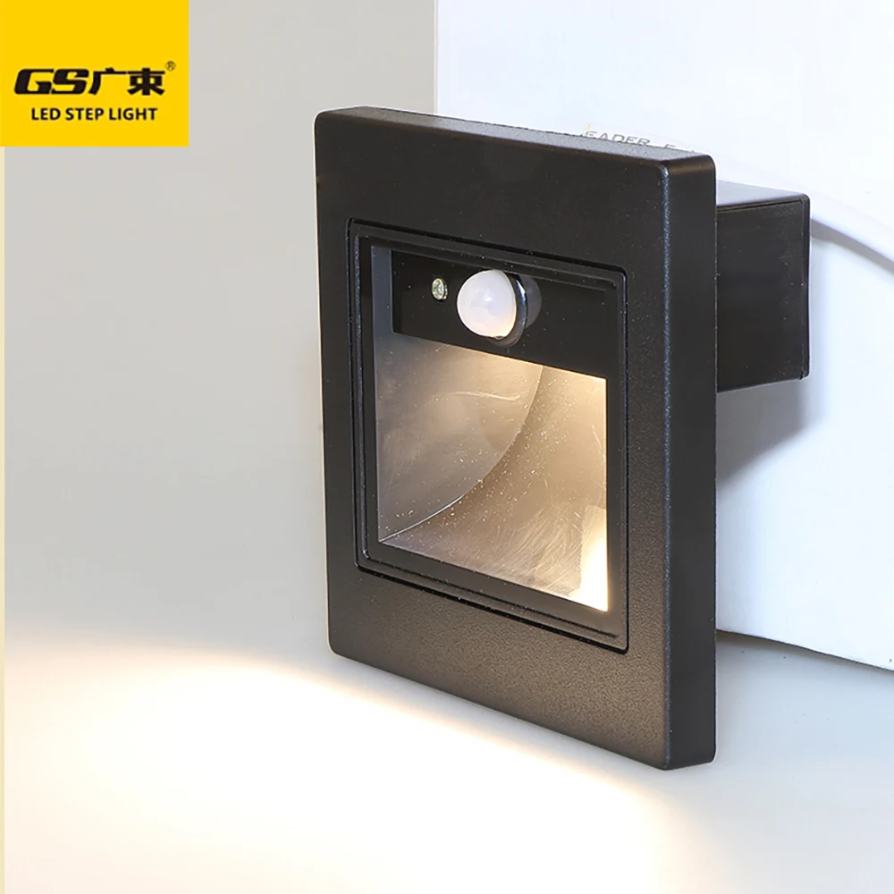 Indoor home hotel smart motion stairs bedroom corridor staircase lighting with sensor led wall stair step lights