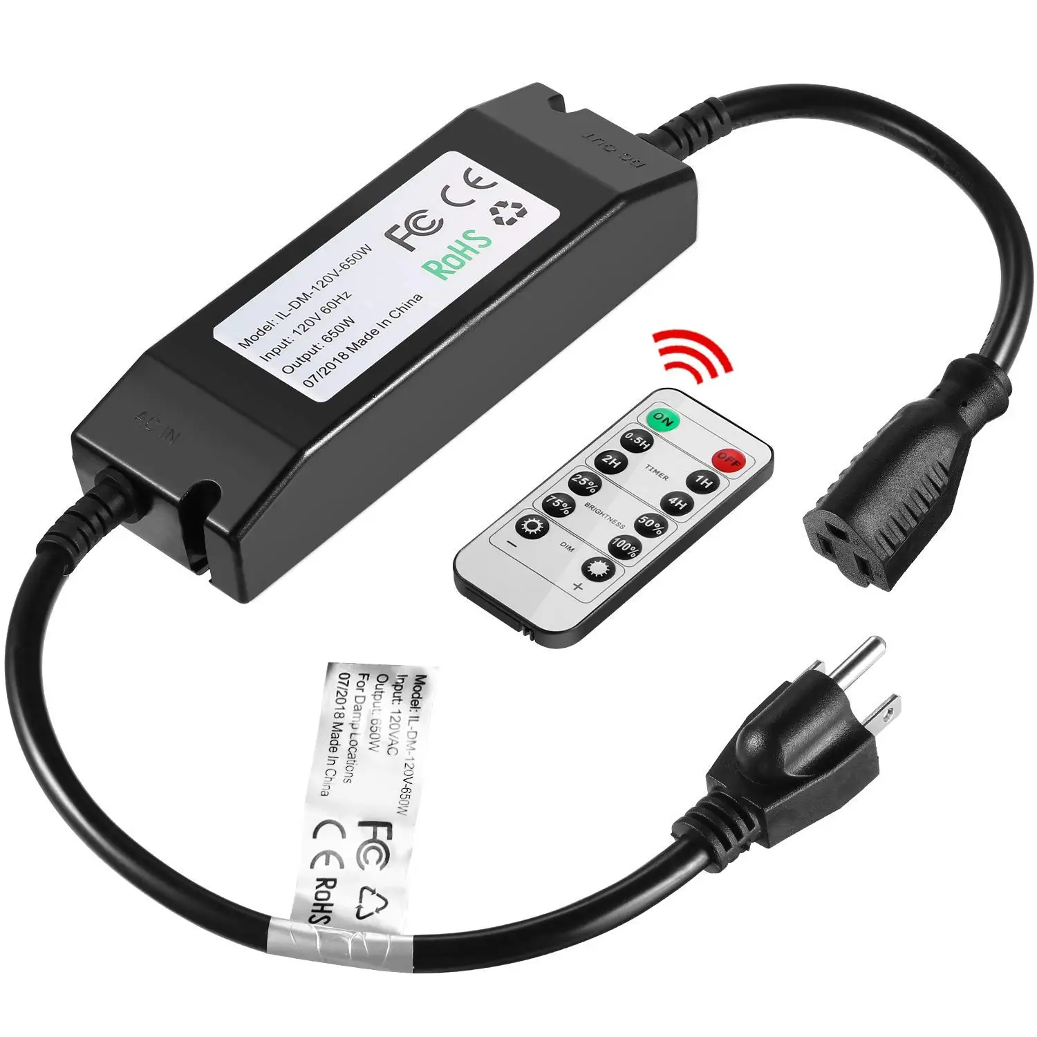 650W Power Remote Control Plug in Dimmer kit for outdoor led string light factory price