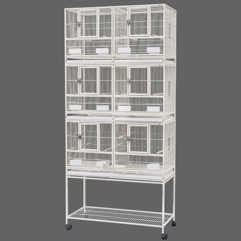 Three Tier Metal Cage with Stand Removable Tray Bird Pigeon Cage Iron square tube bird cage parrot household