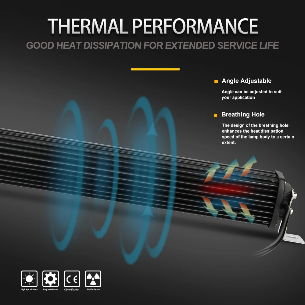 Jiuguang dual color offroad 4x4 barra led light 22inch 32inch 42inch and 52inch 3 rows curved car led light bar