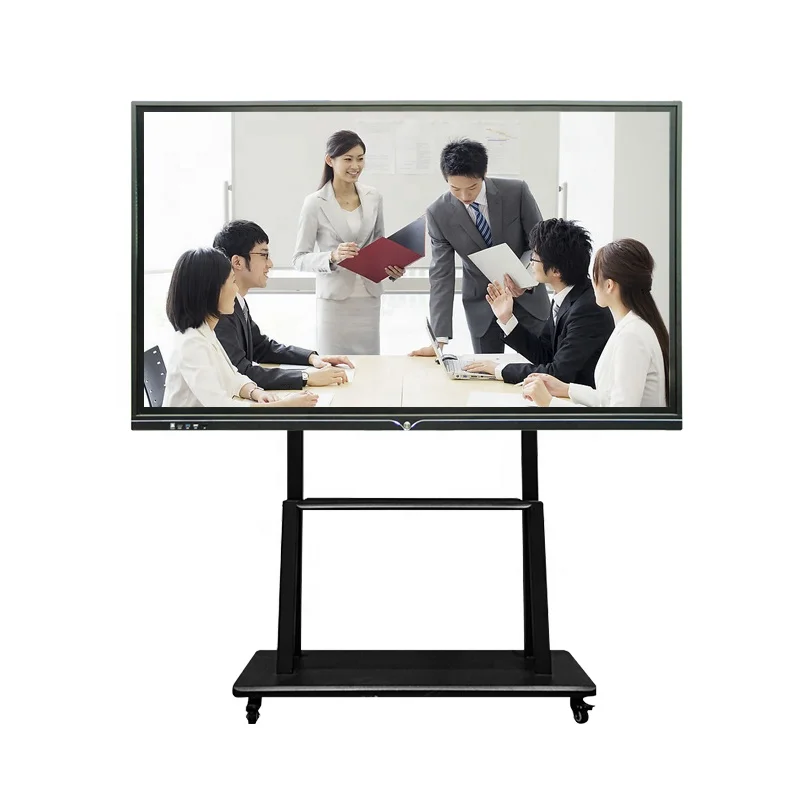 65 Inch 4K double system LCD interactive digital education touch whiteboard with Android OPS PC