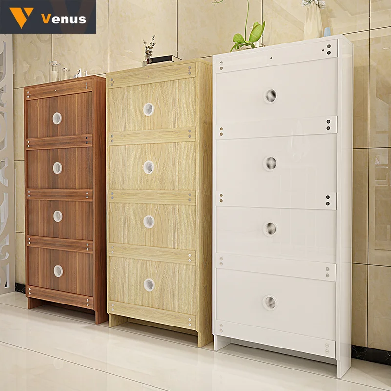 Hot Sale Modern Shoe Cabinet Flip-down Mirrored High Quality Wooden Shoe Cabinet Shoe Rack Wood Cabinet With Mirror