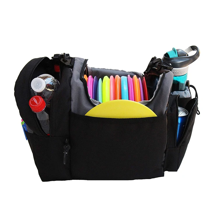 
 The Throwback Sack Disc Golf Bag with Cooler and Extra Padding Comfortable Strap Holds 12-15 Discs and 6 Cold Drink  