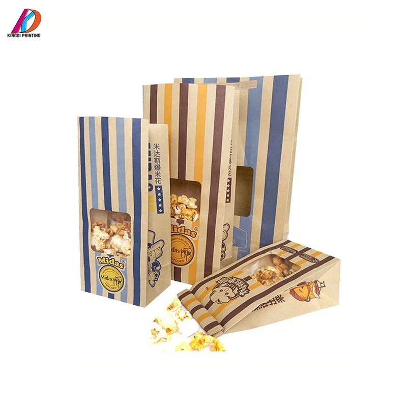 Hot sale tin tie kraft paper food packaging bag for popcorn