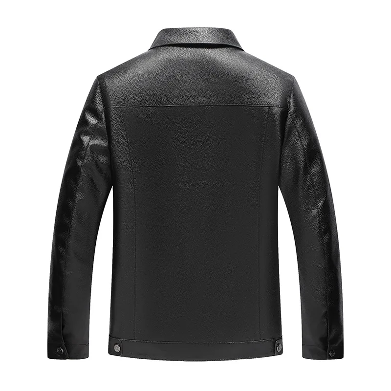 Men s Spring Autumn Leather Jacket Short PU Lapel Stylish Pockets Casual Fashion Wear