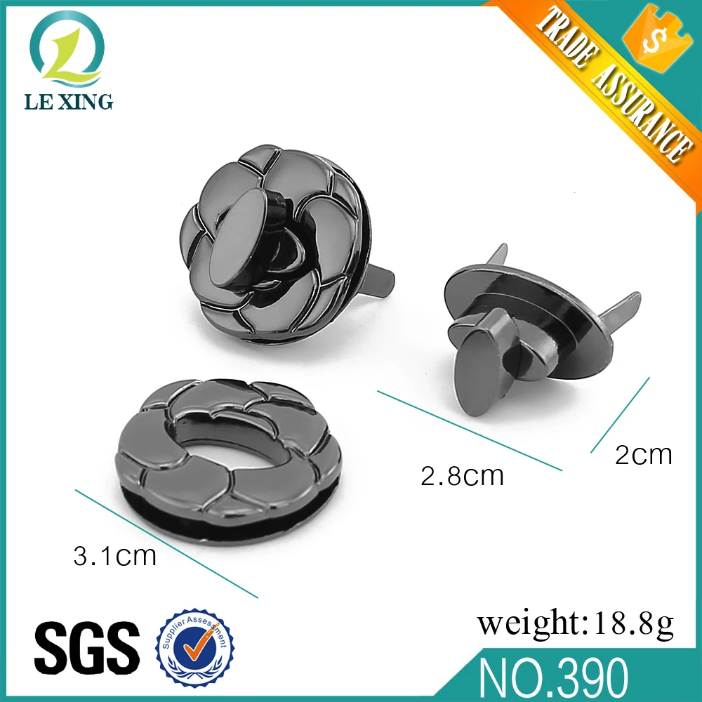 Wholesale bag hardware custom metal handbag lock high quality for bag clip lock metal plates for handbags