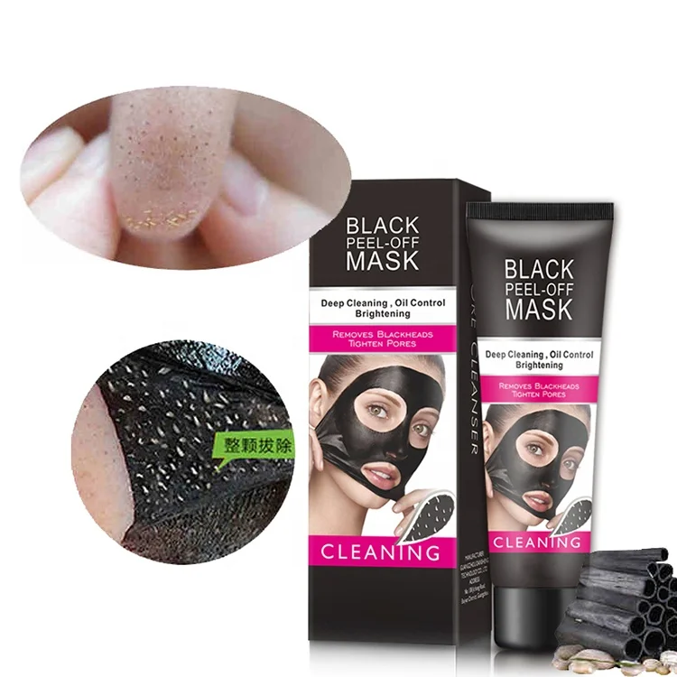 Bamboo Charcoal Blackhead Remover Deep Clean Purifying Acne Peel Off Black Face Mask/Wholesale Private Label Peel Off Mud  Mask