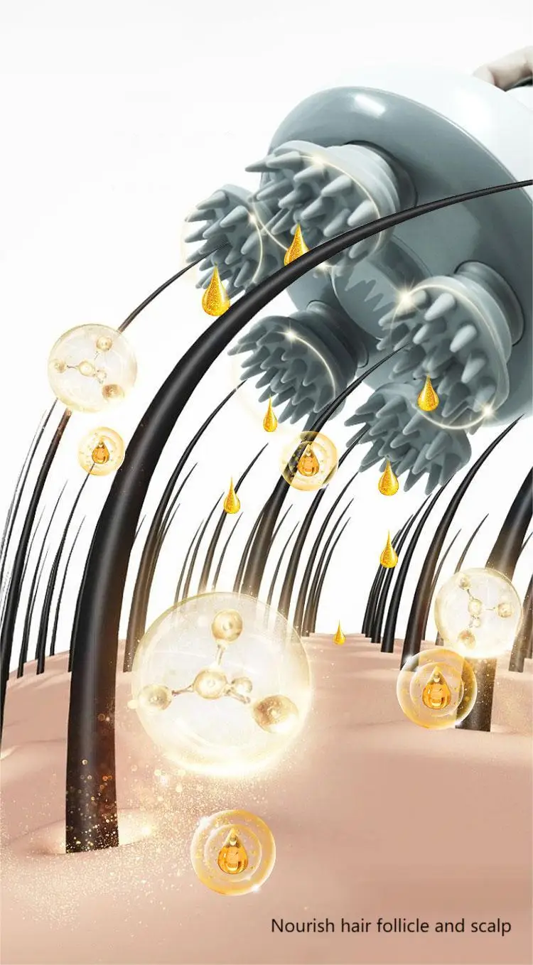 Waterproof Hair Follicle Norish Head Scalp Care Massage Machine 3D Hair Growth Headache Relief Massager