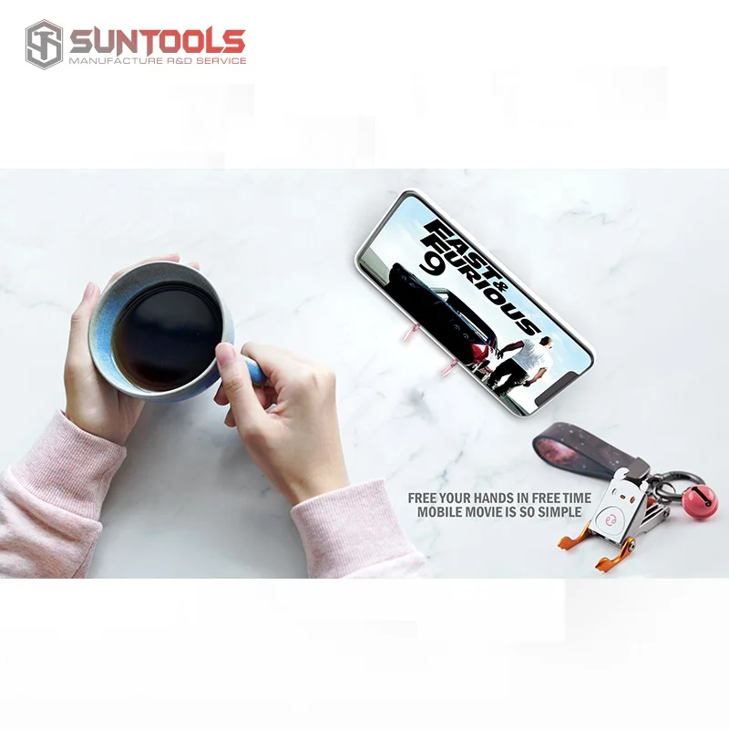 New arrival 12 constellations designs pocket carry small knife tools keychain mobile phone holder stand