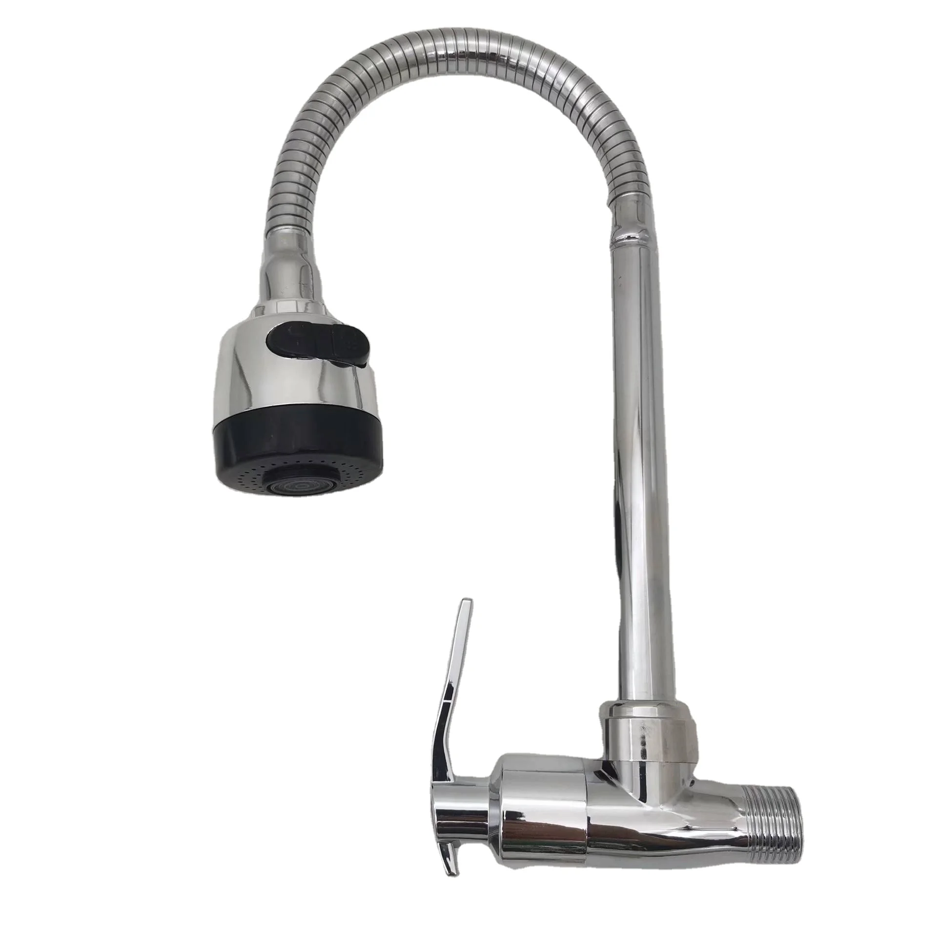 SAKEMI Custom New Design Wall Sink Kitchen Faucet Flexible Tube Single Handle Cold Water Zinc Tap