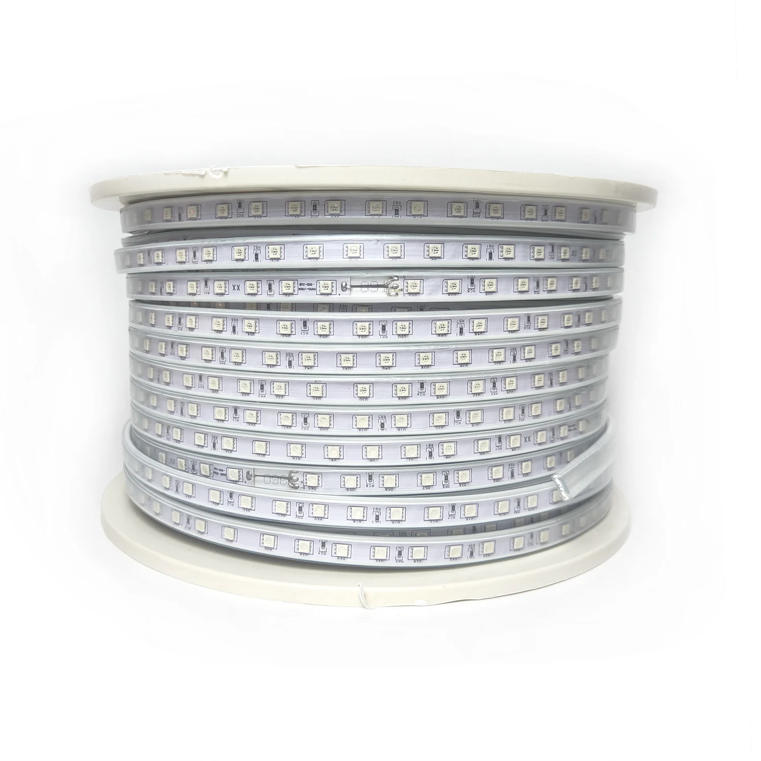 Умная Светодиодная лента 220 В 5050 RGB 60led на метр 100 м/рулон IP65 наружная водонепроницаемая светодиодная