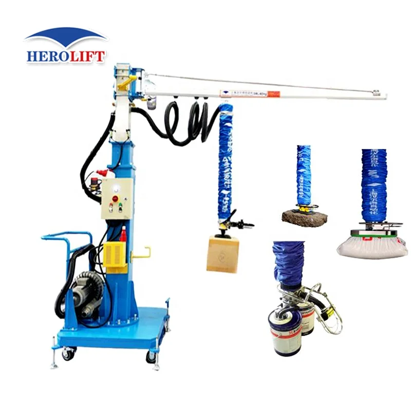 Mobile 60kg Handling Vacuum Lifter sacks Heavy Rice Plastic Bag Vacuum Tube Lifter