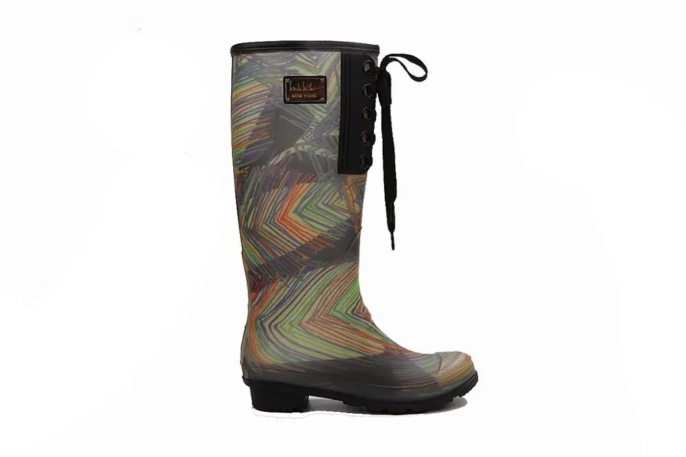 Женские красные ПВХ ботинки ручной работы для верховой езды, охоты, дождя