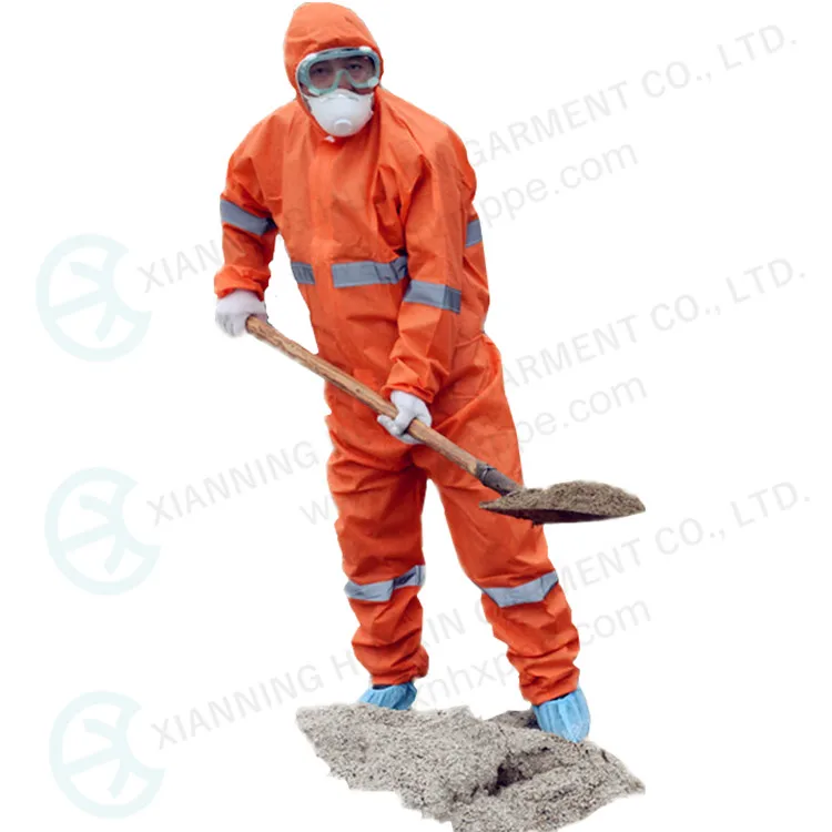 Bright orange SMS TYPE5.6 coverall with reflective tapes
