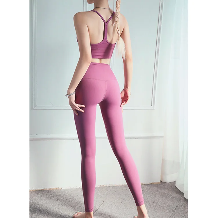 Новейшая Высокоэффективная спортивная одежда, женская одежда для фитнеса, Леггинсы для йоги и спортивный комплект с бюстгальтером