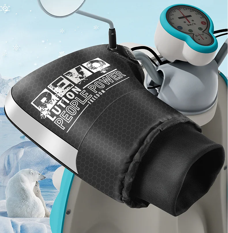 OEM LOGO Windshield-fleece-thickened cotton  motorcycle handlebar set Winter warm motorcycle bike gloves