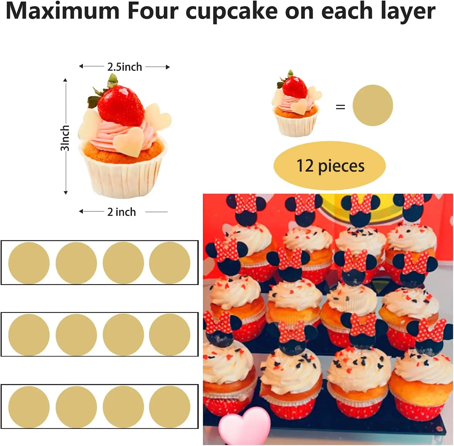 3 Tier Acrylic Display Rack for Perfume Cupcake Detachable Acrylic Display Stand