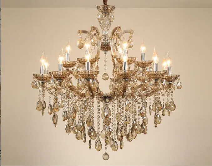 Meerosee Clear Glass Chandelier Colorful Lustres Maria Theresa Chandeliers & Light Fixtures MD98024-L18 / MD87225