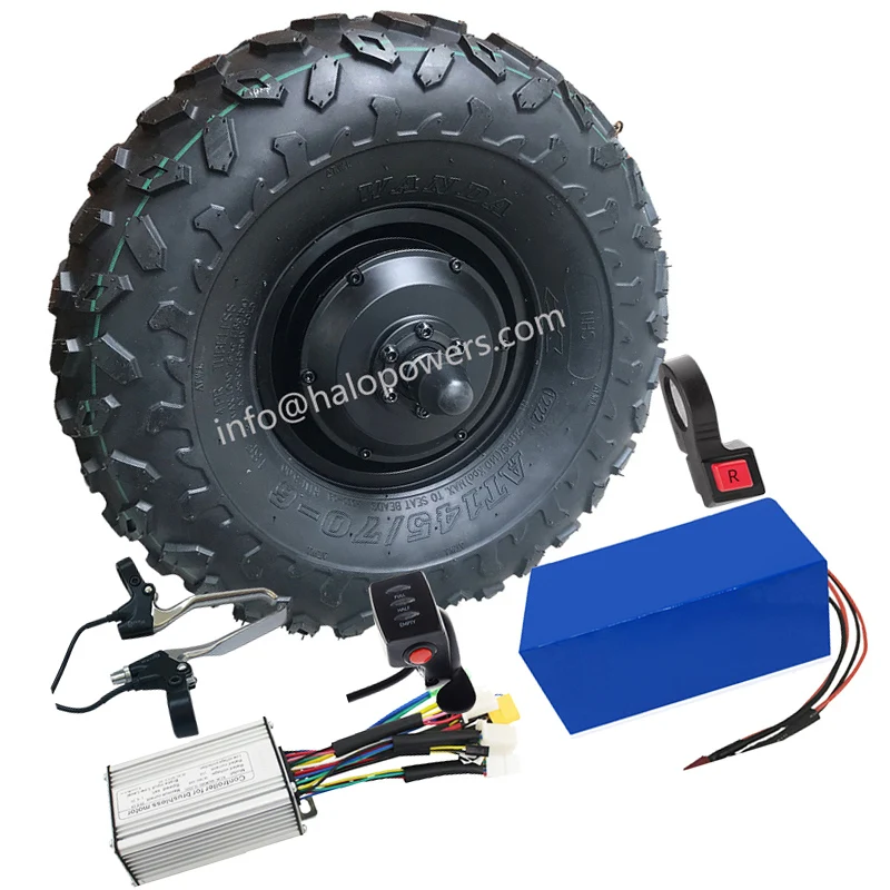 High Torque 36V 48V 350W Electric Wheelbarrow 14.5 inch All Terrain Rough Tyre off road hub motor wheel  trolley cart motor kit