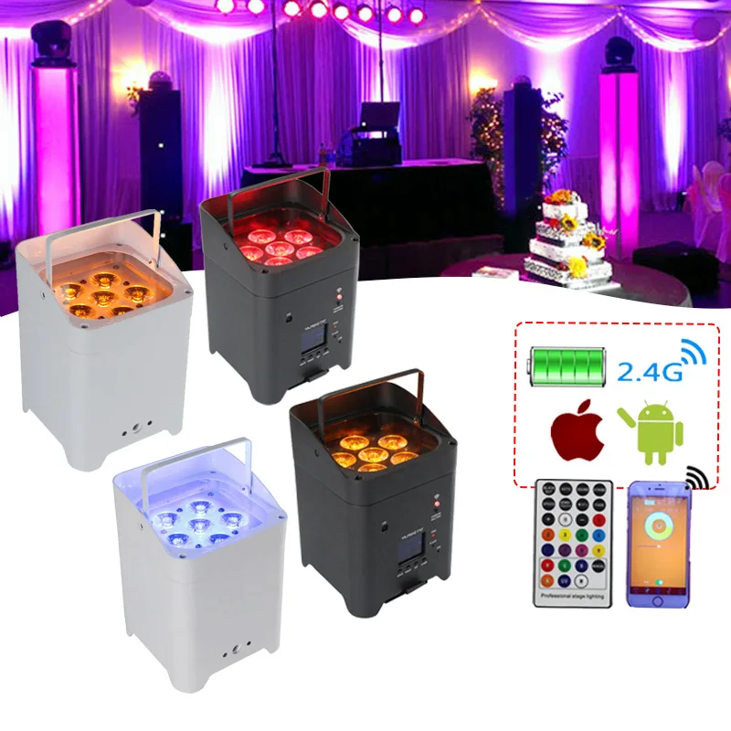 6 18W six-in-one wireless battery LED lamp remote control mobile phone control tablet lamp stage wedding lights