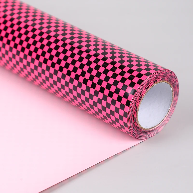 Hot Sale Fashion Plaid Printing  PU Flex Heat transfer vinyl Iron on Film  For Clothing Fabric