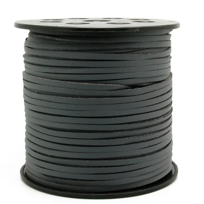 wholesale various colors smooth side 3mm flat leather cord gold silver faux suede lace cord for jewelry making