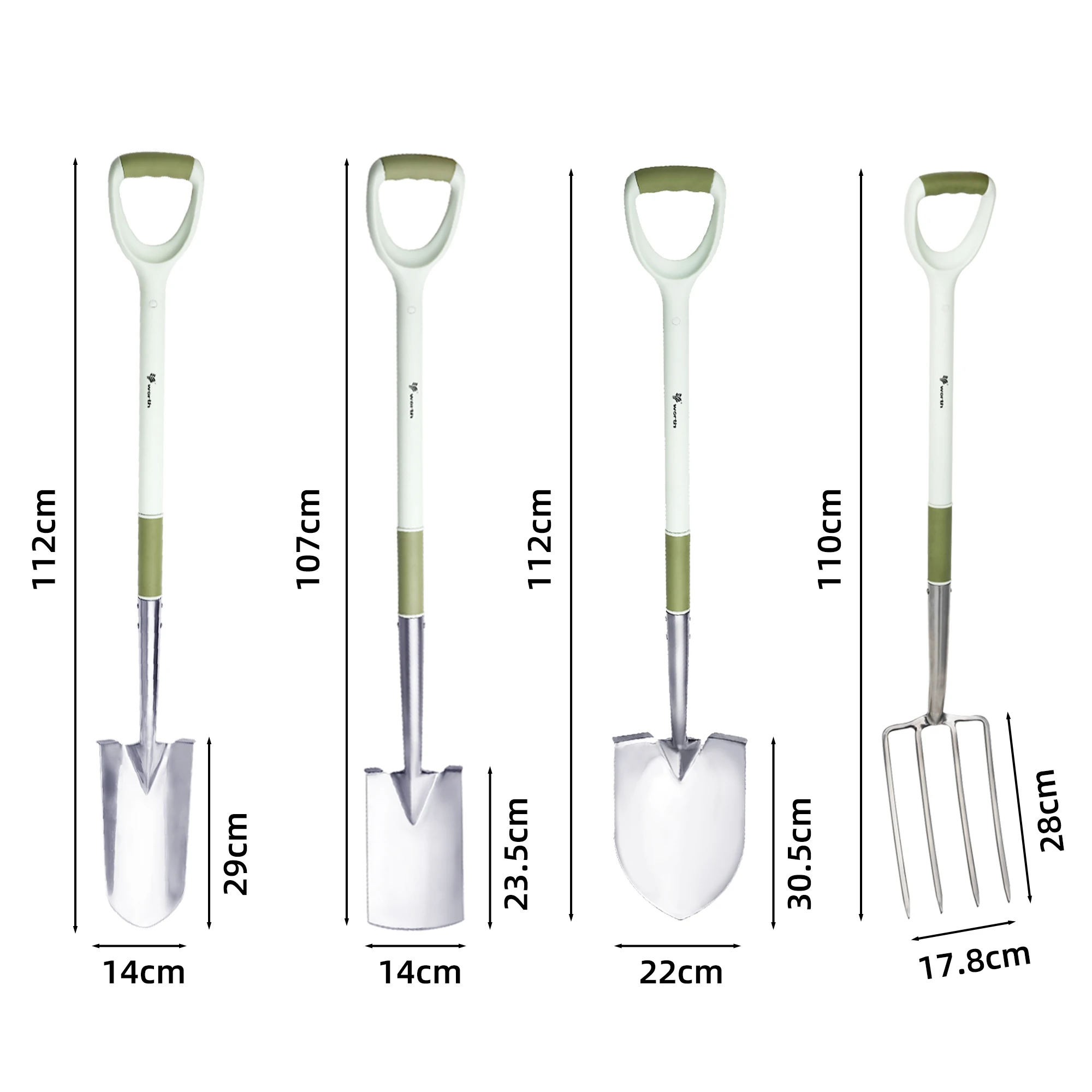 High quality Stainless Steel Shovel D Shape Handle Garden Shovel Spade Fork Garden Hand Tools Farming Garden Digging Tools