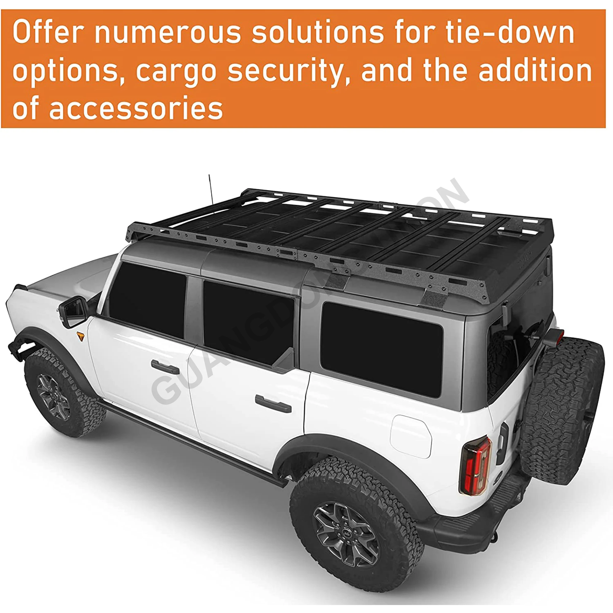 ULON Bronco Roof Rack Full Length Cargo Basket Cross bar for Ford Bronco 4 Door Hardtop 2021 2022 2023