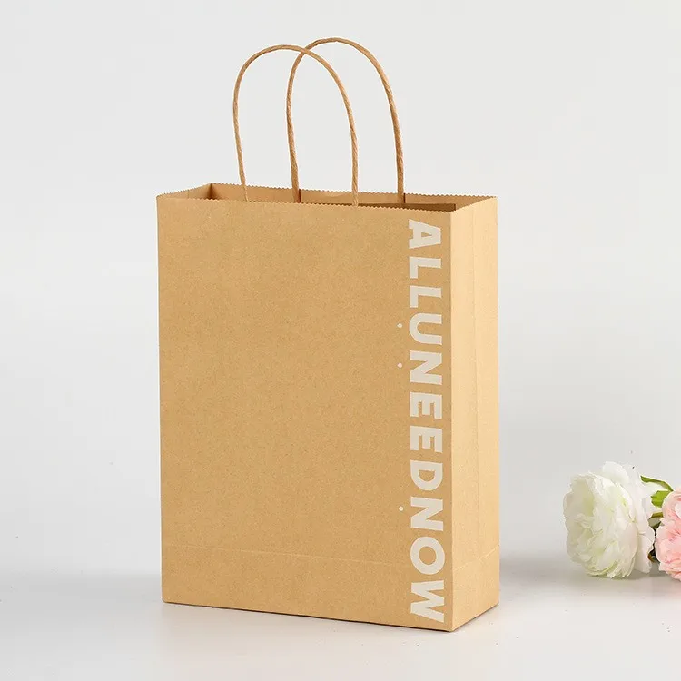 KM Wholesale Kraft Paper Bag Gift Packaging Shopping Handbag Packing Bags