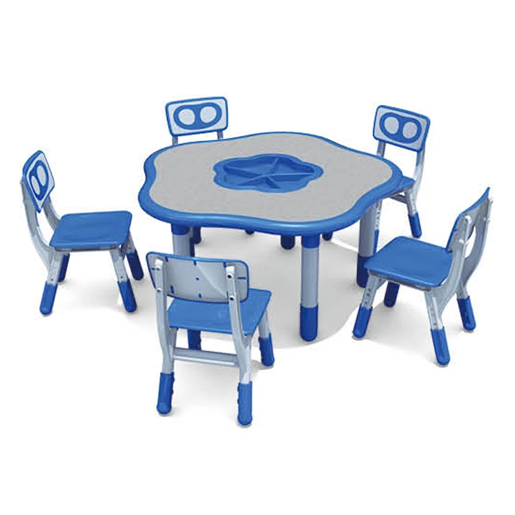 Коммерческий милый стол и стулья из ПВХ для детей, передвижной стол для учебы, школьный стол и стулья