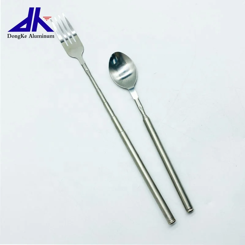Extension Camping Forks And Spoons BBQ Tool Stainless Steel Telescopic Pole For Outdoor Picnic Family Party
